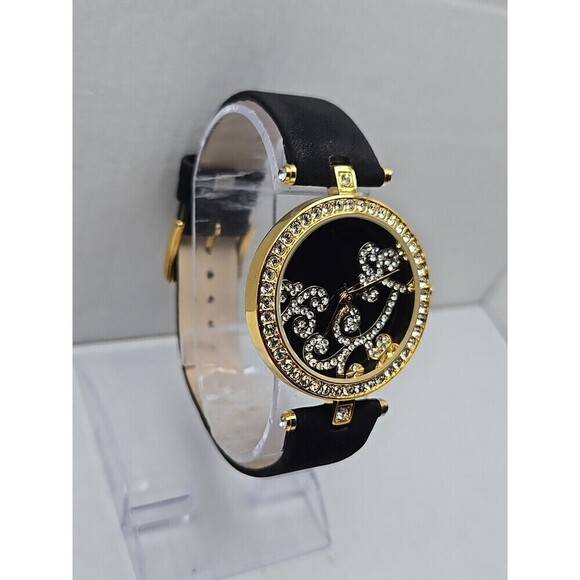 Womens Adrienne Couture Collection Gold Tone Crystal Dial Watch New Battery main image 7
